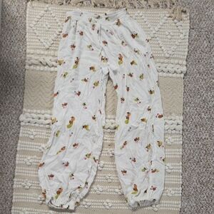 Japna White and Green Pajama Bottoms with Relaxed Fit